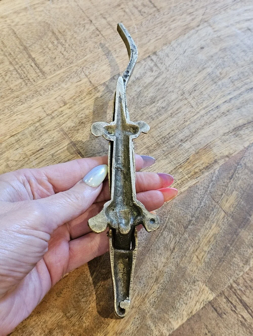 Vintage Brass Alligator Nut Cracker